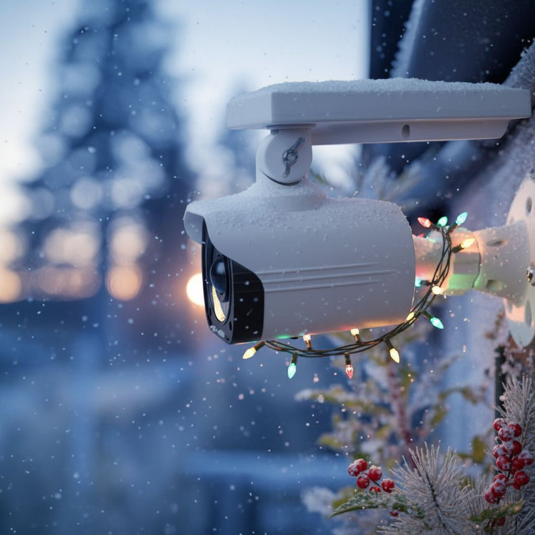 Solarna atrapa kamery, migająca dioda, czujnik ruchu, oświetlenie LED, naklejka gratis, SOL1800S, 4 sztuki