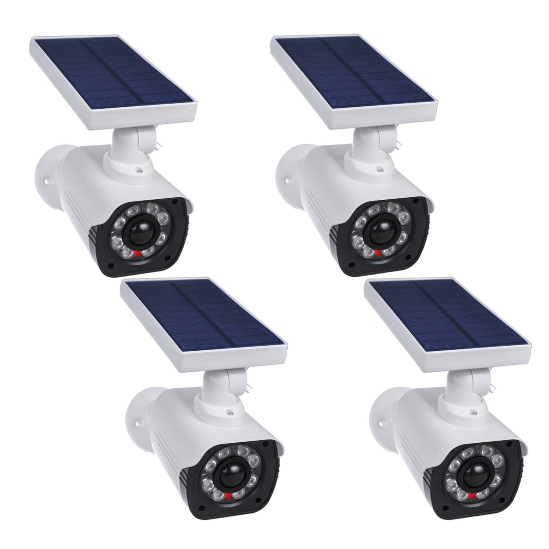 Solarna atrapa kamery, migająca dioda, czujnik ruchu, oświetlenie LED, naklejka gratis, SOL1800S, 4 sztuki