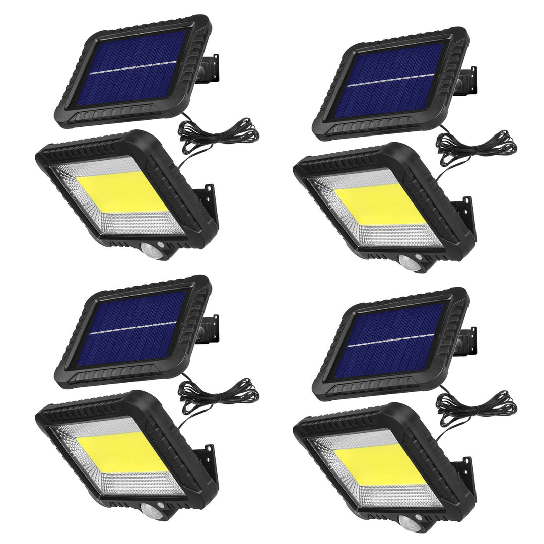 Solarny naświetlacz LED z czujnikiem ruchu Maclean, IP44, 5W, 400lm, 6000K, akumulator litowy 1300 mAh, 5,5V DC MCE438, 4 sztuki