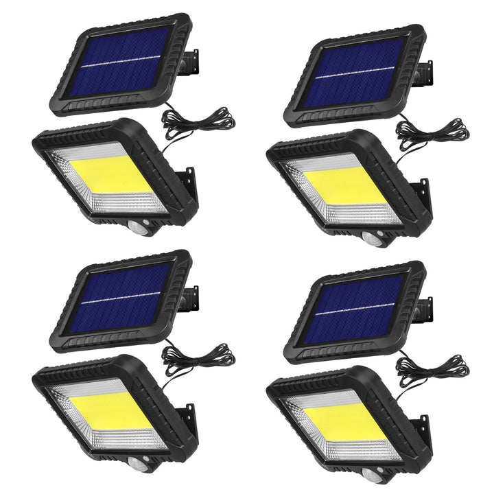 Solarny naświetlacz LED z czujnikiem ruchu Maclean, IP44, 5W, 400lm, 6000K, akumulator litowy 1300 mAh, 5,5V DC MCE438, 4 sztuki