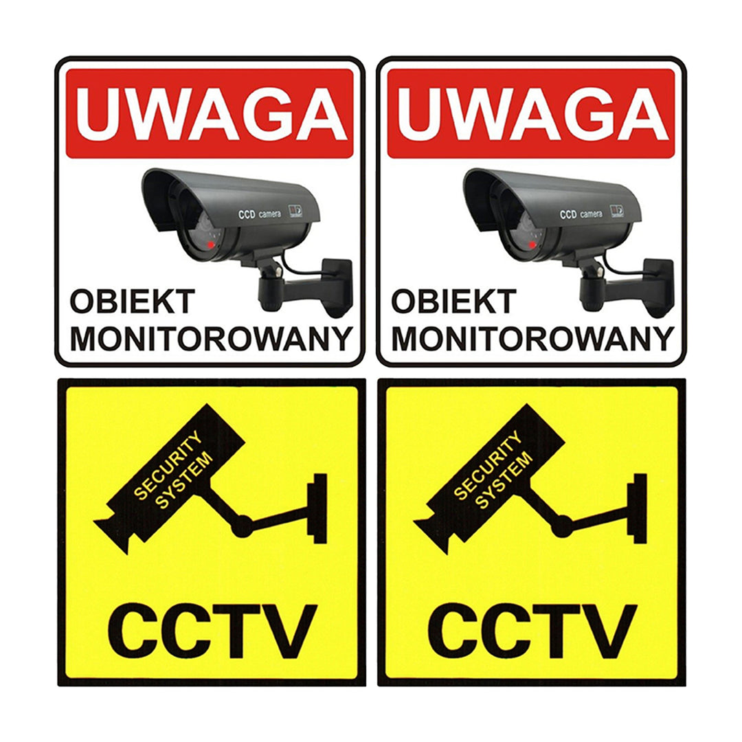 Zestaw dwóch atrap kamer tubowych, diody IR LED, czarne, zasilanie 2xAA (w zestawie), ABS, IR1800 BT