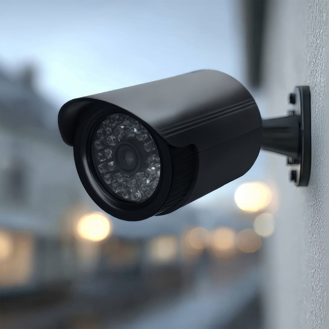 Zestaw dwóch atrap kamer tubowych, diody IR LED, czarne, zasilanie 2xAA (w zestawie), ABS, IR1800 BT