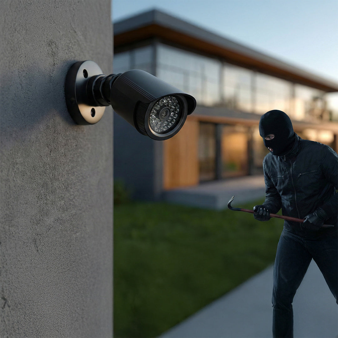 Zestaw dwóch atrap kamer tubowych, diody IR LED, czarne, zasilanie 2xAA (w zestawie), ABS, IR1800 BT