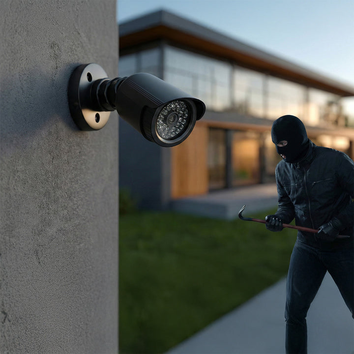 Zestaw dwóch atrap kamer tubowych, diody IR LED, czarne, zasilanie 2xAA (w zestawie), ABS, IR1800 BT