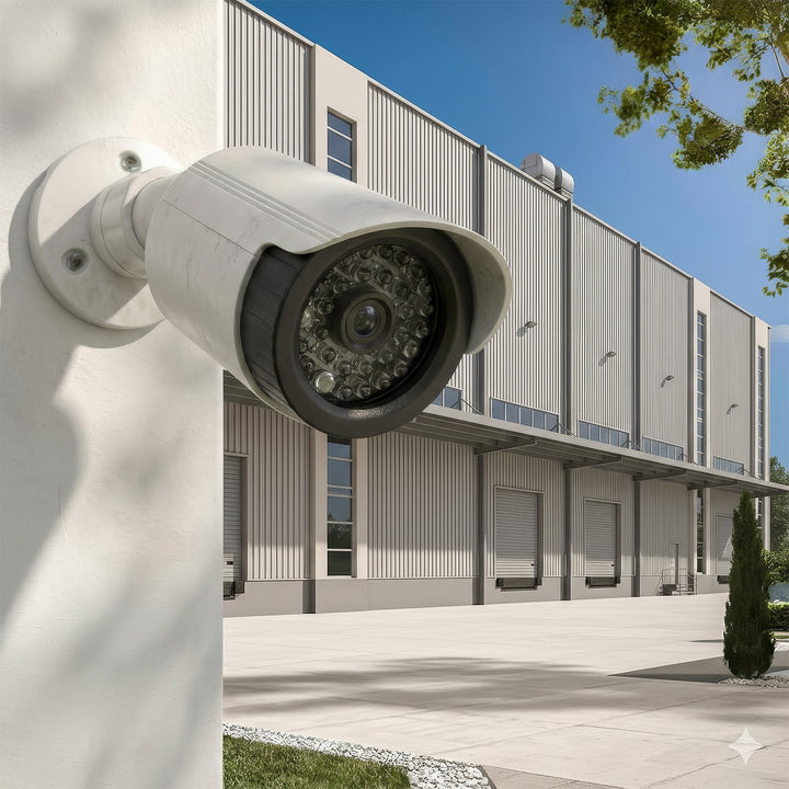 Atrapa kamery tubowej, diody IR LED, biała, zasilanie 2xAA (w zestawie), ABS, IR1800 W