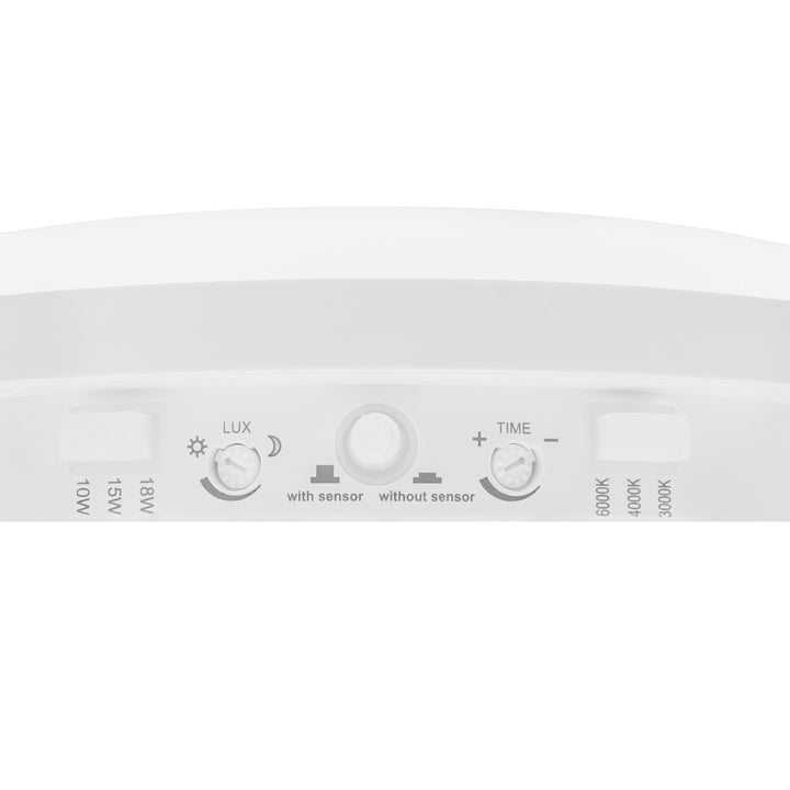 Lampa LED z czujnikiem ruchu Maclean, czujnik PIR, biała, 10W/15/18W, IP65, możliwość zmiany barwy 3000/4000/6000K, MCE535 W