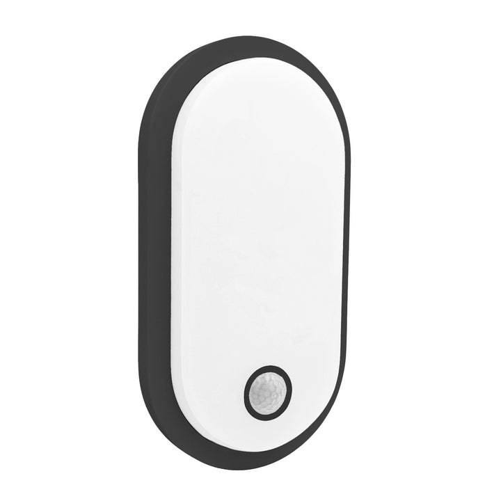 Lampa LED z czujnikiem ruchu Maclean, czujnik PIR, czarna, 10W/15/18W, IP65, możliwość zmiany barwy 3000/4000/6000K, MCE534 B