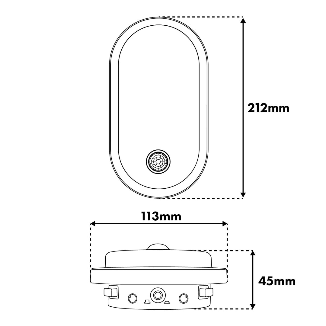 Lampa LED z czujnikiem ruchu Maclean, czujnik PIR, czarna, 10W/15/18W, IP65, możliwość zmiany barwy 3000/4000/6000K, MCE534 B