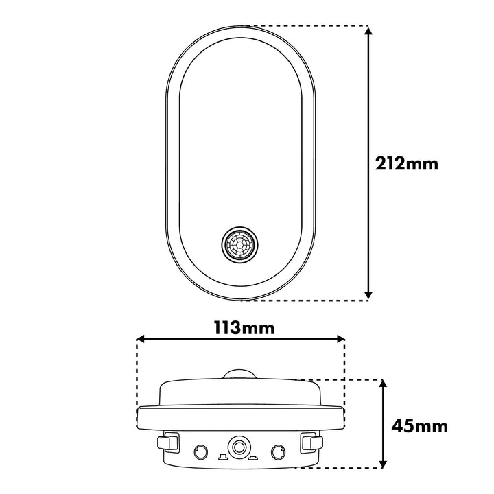 Lampa LED z czujnikiem ruchu Maclean, czujnik PIR, czarna, 10W/15/18W, IP65, możliwość zmiany barwy 3000/4000/6000K, MCE534 B