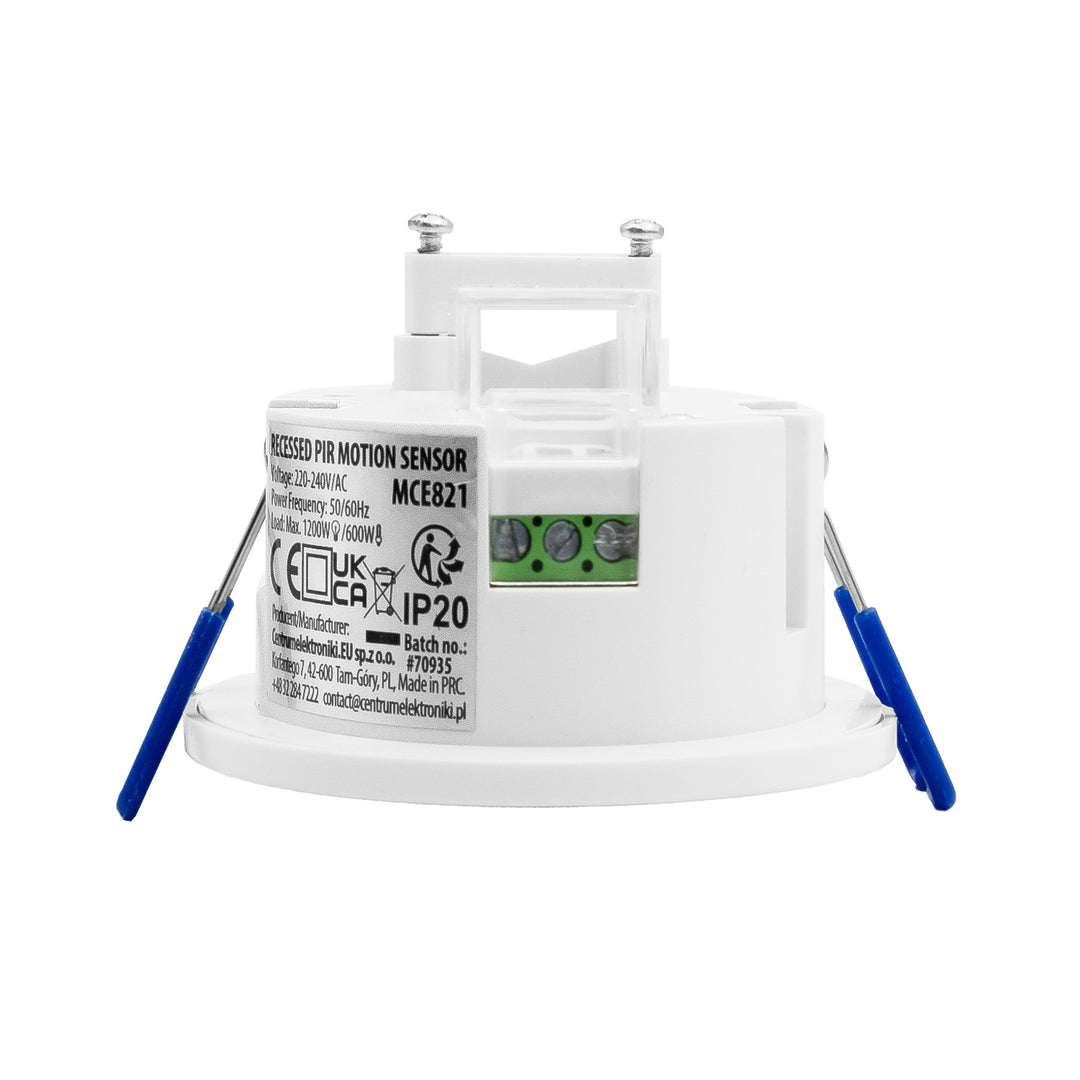 Czujnik ruchu PIR Maclean, do zabudowy, zasięg 8m, 600W/1200W, 220-240V AC, 50/60Hz, MCE821