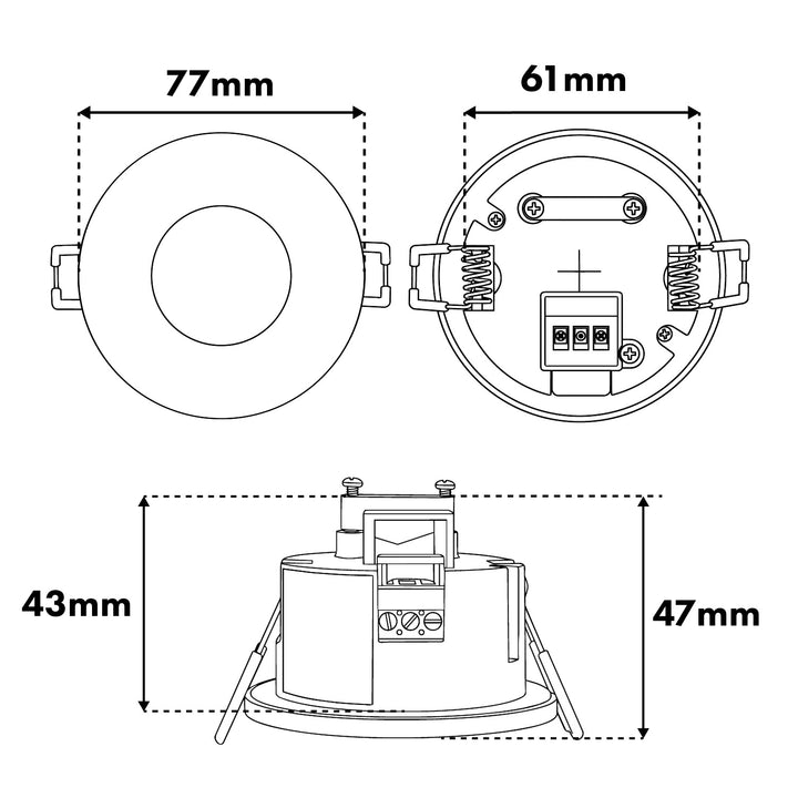 Czujnik ruchu PIR Maclean, do zabudowy, zasięg 8m, 600W/1200W, 220-240V AC, 50/60Hz, MCE821