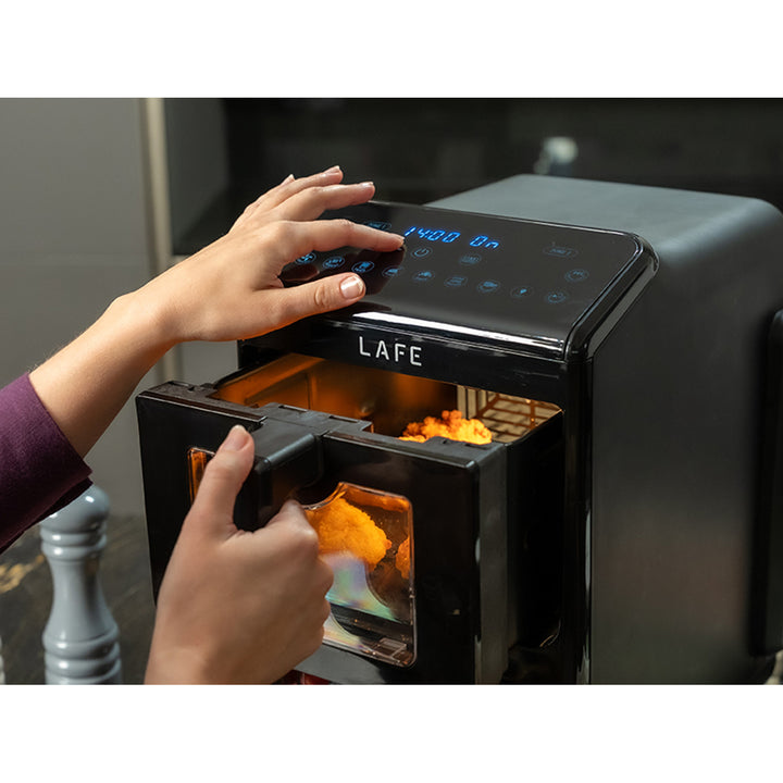 Frytkownica beztłuszczowa LAFE, air fryer, 2 komory 5 L, moc 2460W, wyświetlacz LCD, Dual Fry