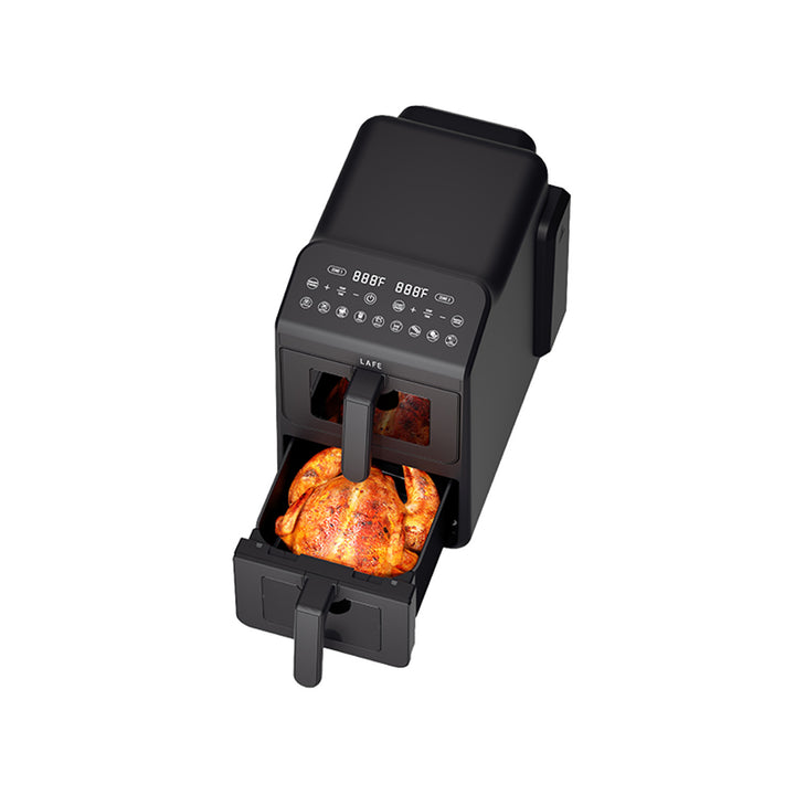 Frytkownica beztłuszczowa LAFE, air fryer, 2 komory 5 L, moc 2460W, wyświetlacz LCD, Dual Fry