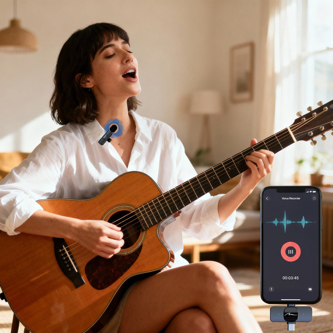 MICRO-MIC DUO - 2x mikrofon bezprzewodowy krawatowy (zestaw), na klips, iOS & Android (OTG), mini, superczuły. USB-C & LIGHTNING, Mediatech