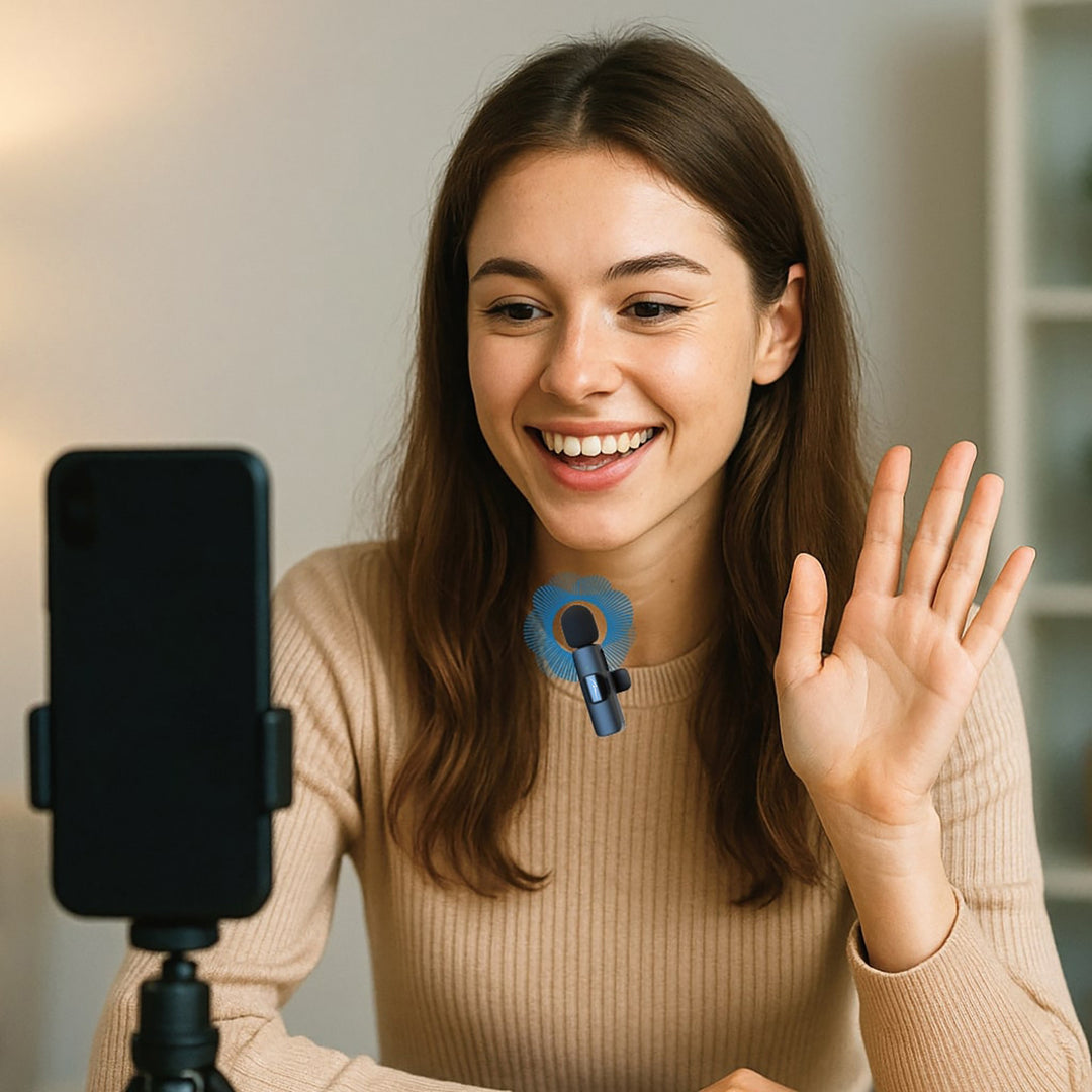 MICRO-MIC DUO - 2x mikrofon bezprzewodowy krawatowy (zestaw), na klips, iOS & Android (OTG), mini, superczuły. USB-C & LIGHTNING, Mediatech