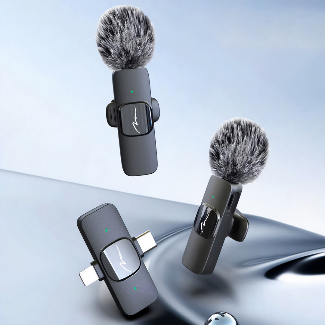 MICRO-MIC DUO - 2x mikrofon bezprzewodowy krawatowy (zestaw), na klips, iOS & Android (OTG), mini, superczuły. USB-C & LIGHTNING, Mediatech