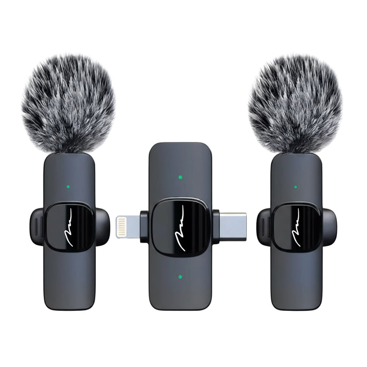 MICRO-MIC DUO - 2x mikrofon bezprzewodowy krawatowy (zestaw), na klips, iOS & Android (OTG), mini, superczuły. USB-C & LIGHTNING, Mediatech