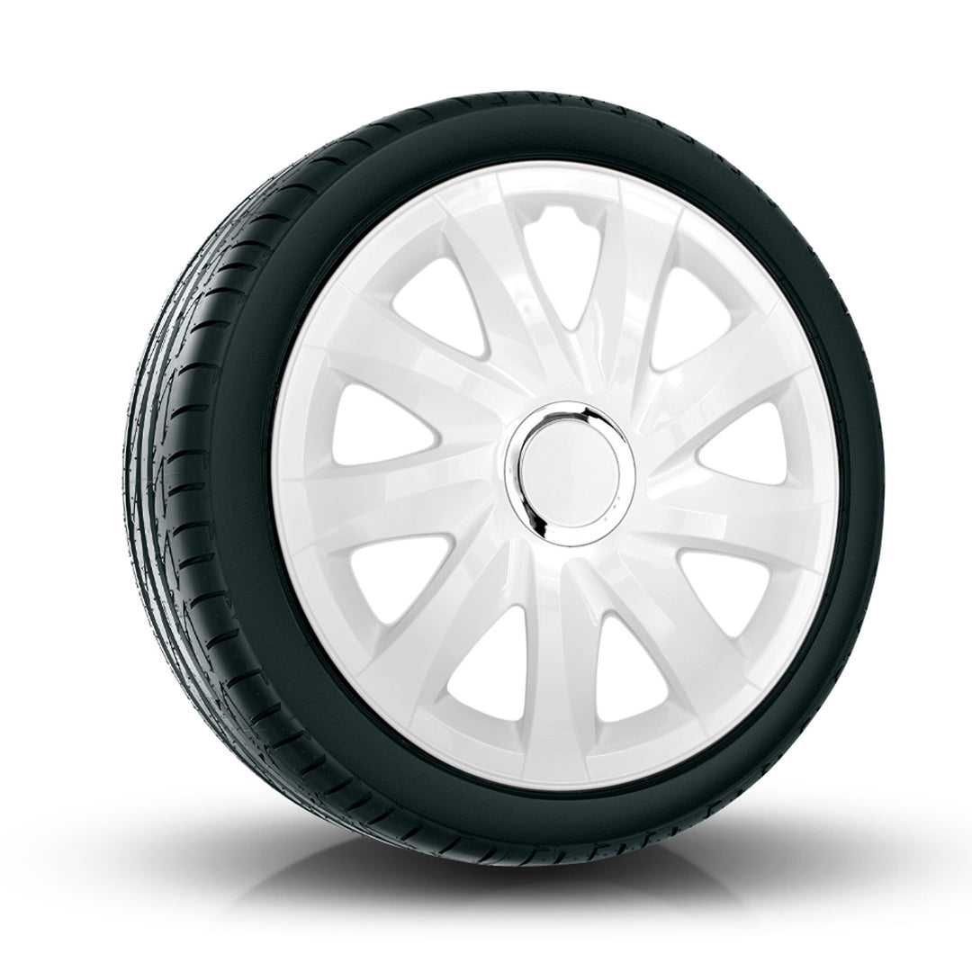 Kołpaki uniwersalne 13'' NRM Drift białe komplet 4 sztuki