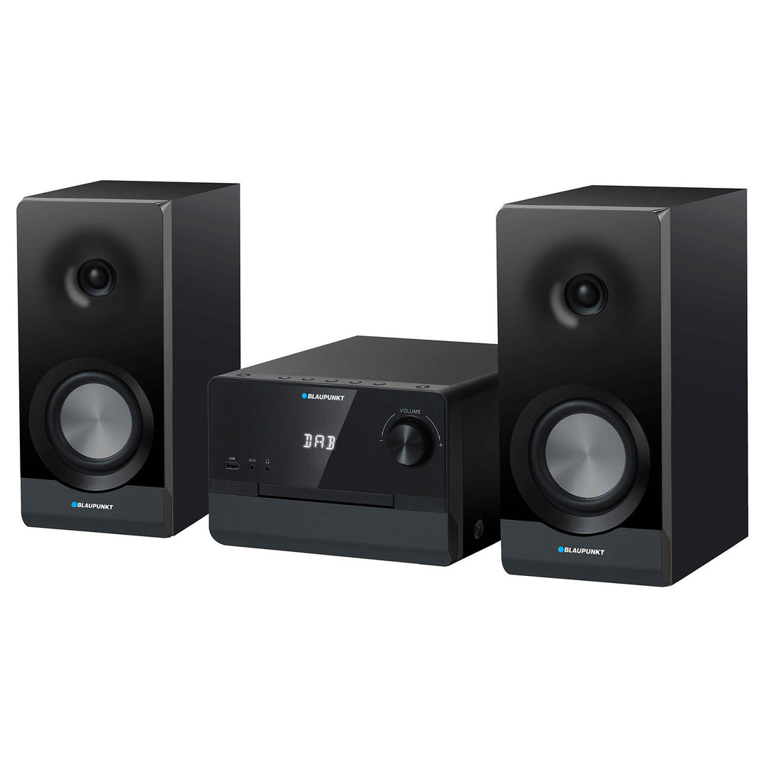 Mikrowieża Blaupunkt, moc 100W RMS, tuner DAB+, wyświetlacz LED, radio FM, w zestawie teleskopowa antena, złącze HDMI ARC, CD/MP3/USB/BT, zegar z funkcją alarmu, MS49DAB