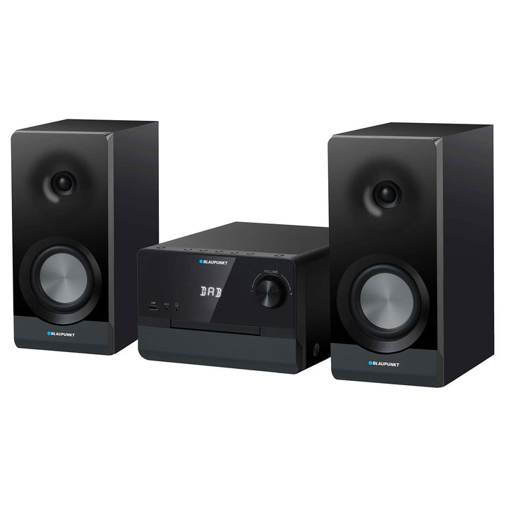 Mikrowieża Blaupunkt, moc 100W RMS, tuner DAB+, wyświetlacz LED, radio FM, w zestawie teleskopowa antena, złącze HDMI ARC, CD/MP3/USB/BT, zegar z funkcją alarmu, MS49DAB