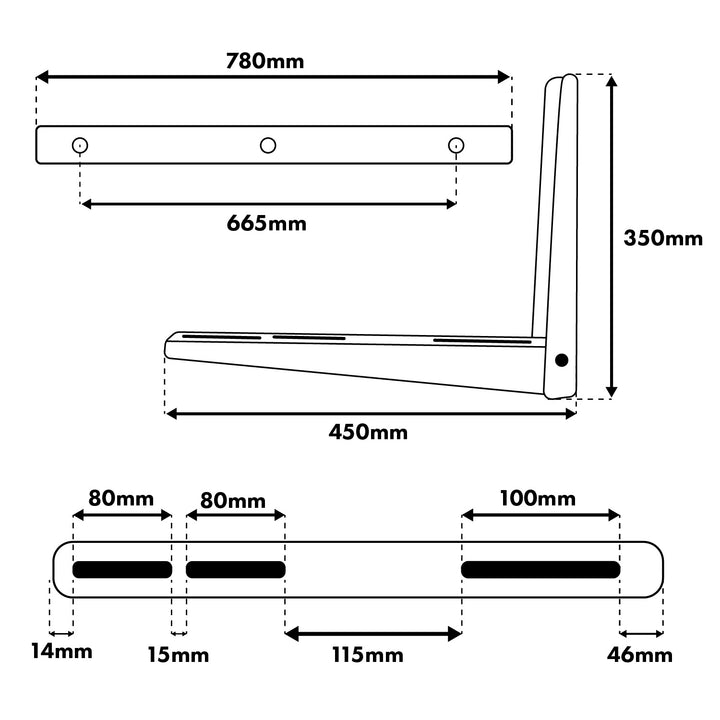 Uchwyt / wieszak do klimatyzatora / pompy ciepła Maclean, wymiary 780x350x450mm, stal galwan., do 180kg, MC-146