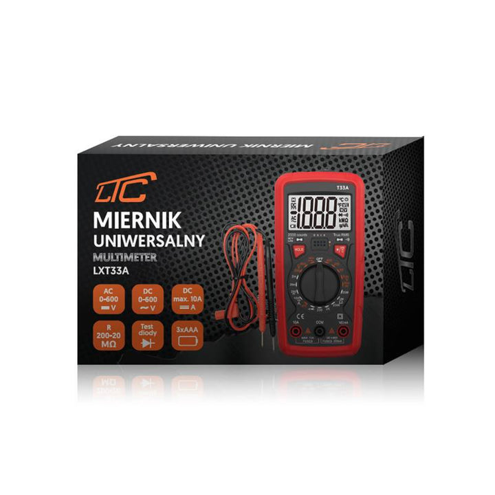 Miernik uniwersalny LTC, funkcja latarki, funkcja testu diody, AC/DC 0-600V, uchwyt magnetyczny, LXT33A