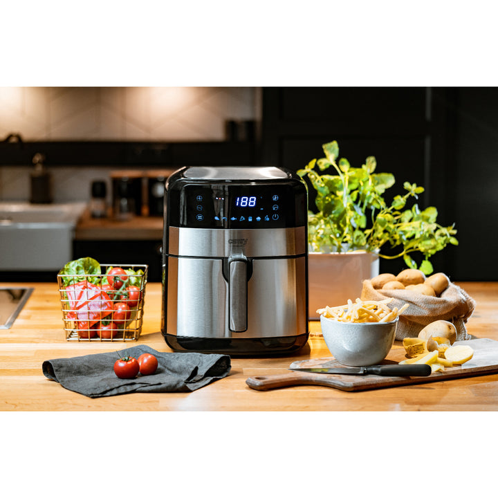 Frytkownica beztłuszczowa, 9 programów, 5,0 L, Airfryer, Camry CR 6311 + papierowe wkłady do frytkownicy, 16cm, biodegradowalne, 100 sztuk