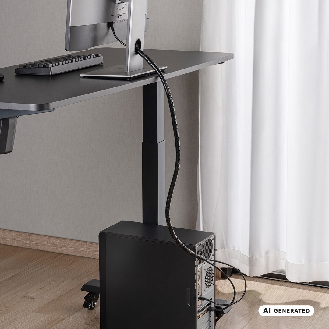 Organizator/maskownica kabli Maclean, 15mm x 1000mm, czarna, MCTV-898 B