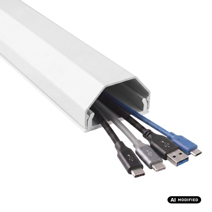 Aluminiowa listwa maskująca do kabli Maclean, 33x18x750mm, biała, MCTV-897 W