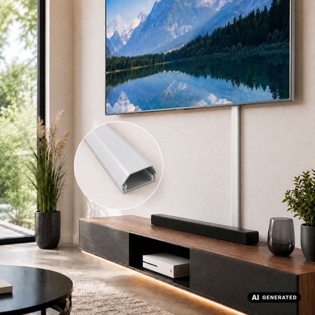 Aluminiowa listwa maskująca do kabli Maclean, 33x18x750mm, biała, MCTV-897 W