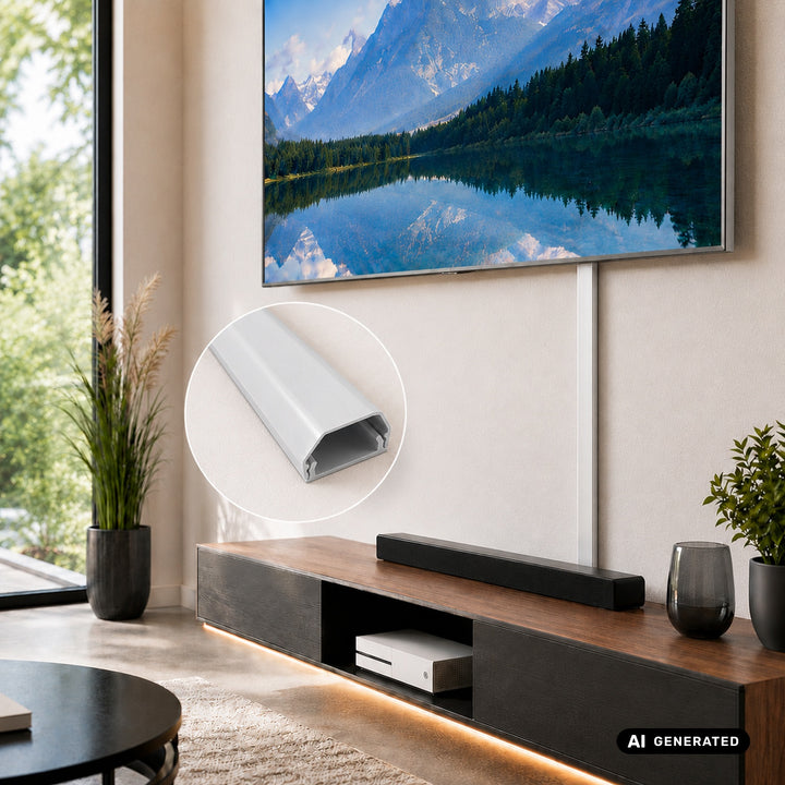 Aluminiowa listwa maskująca do kabli Maclean, 33x18x750mm, biała, MCTV-897 W