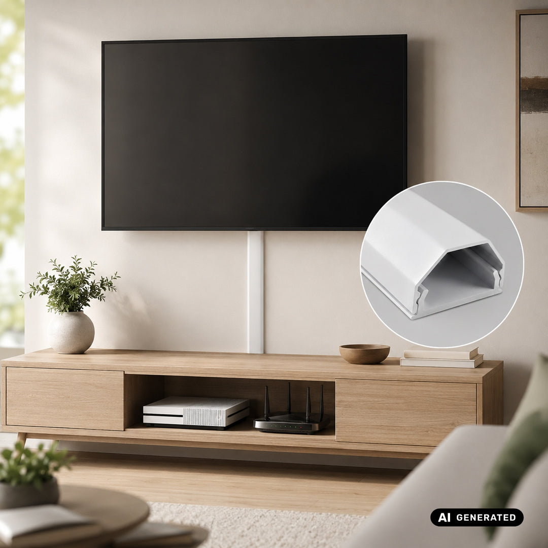 Aluminiowa listwa maskująca do kabli Maclean, 33x18x750mm, biała, MCTV-897 W