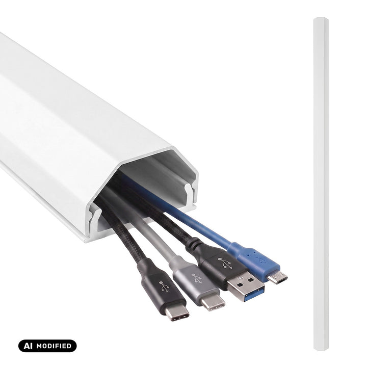 Aluminiowa listwa maskująca do kabli Maclean, 33x18x750mm, biała, MCTV-897 W
