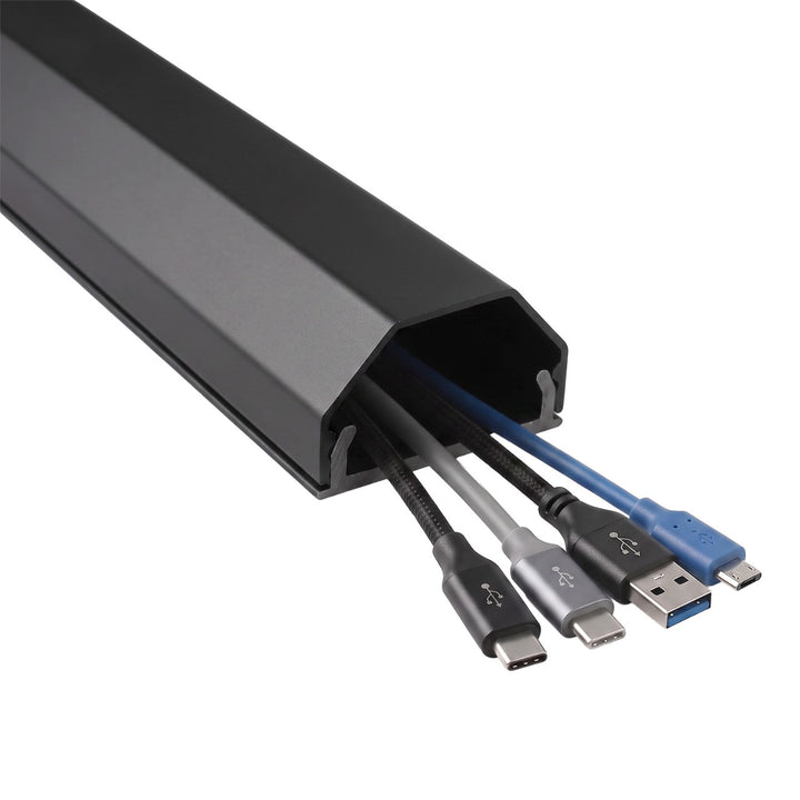 Aluminiowa listwa maskująca do kabli Maclean, 33x18x750mm, czarna, MCTV-897 B