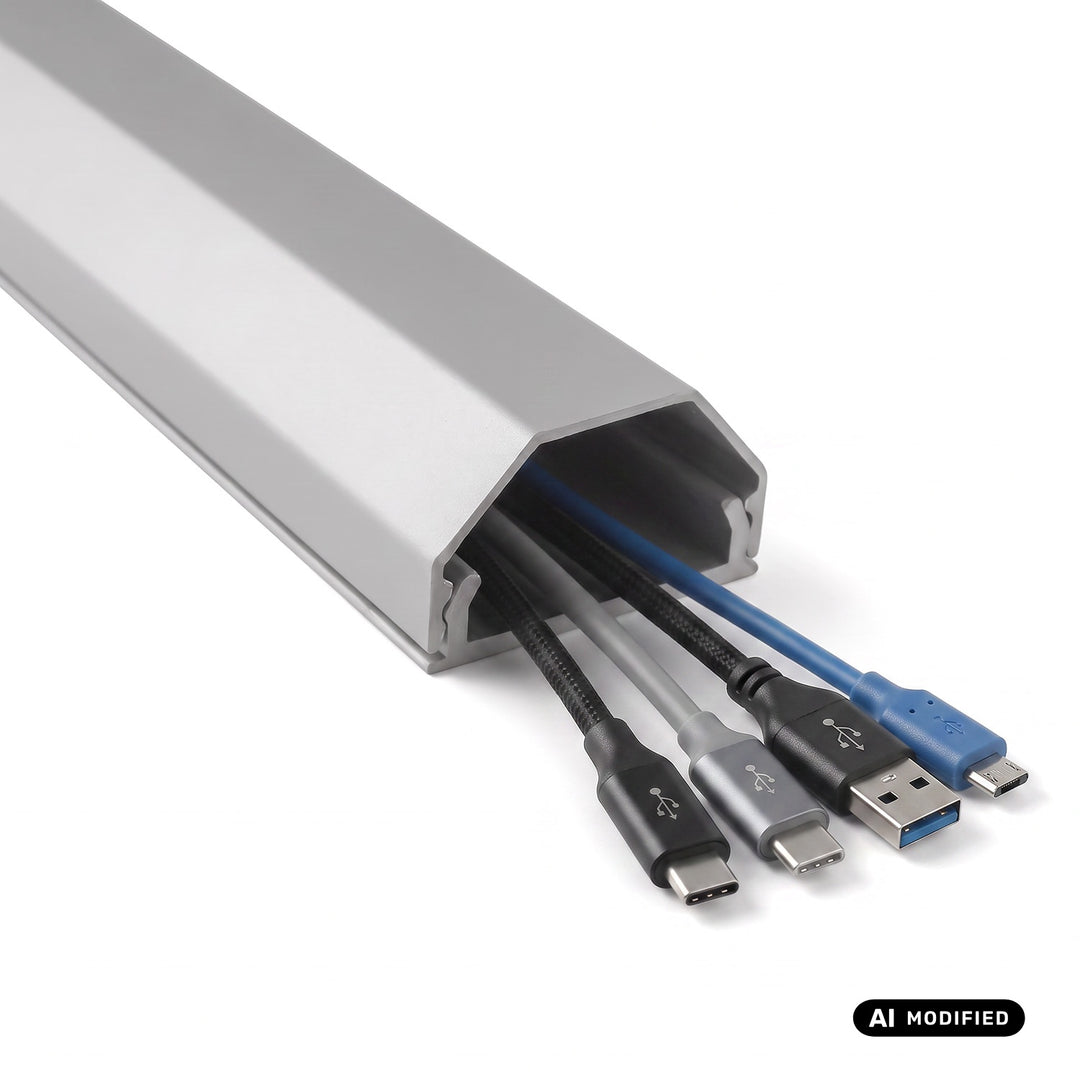 Aluminiowa listwa maskująca do kabli Maclean, 33x18x750mm, srebrna, MCTV-897 S