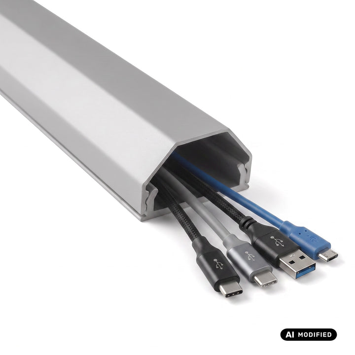 Aluminiowa listwa maskująca do kabli Maclean, 33x18x750mm, srebrna, MCTV-897 S