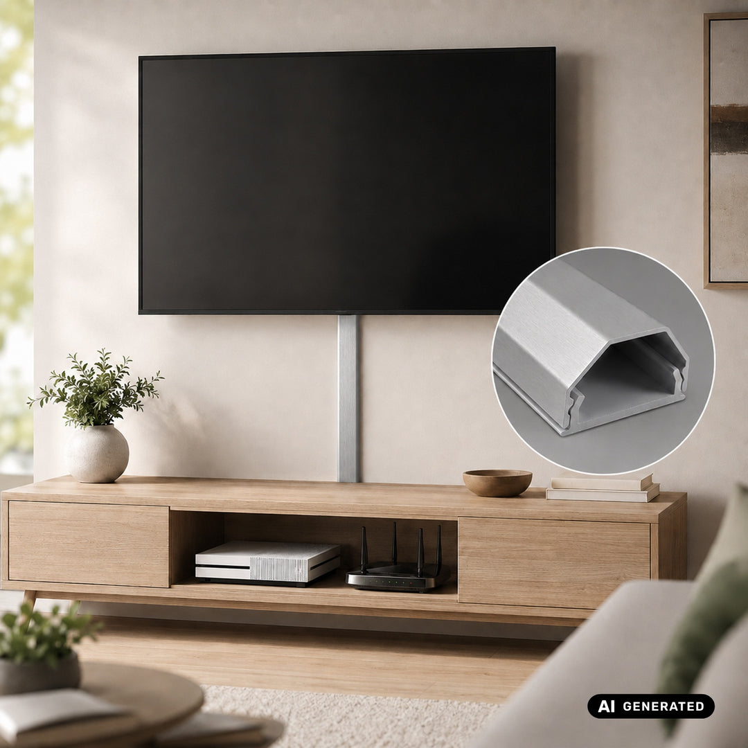 Aluminiowa listwa maskująca do kabli Maclean, 33x18x750mm, srebrna, MCTV-897 S