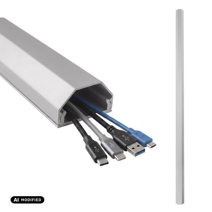 Aluminiowa listwa maskująca do kabli Maclean, 33x18x750mm, srebrna, MCTV-897 S