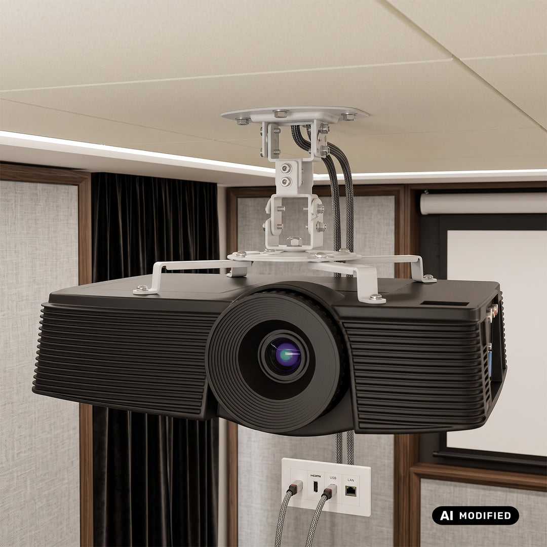 Uchwyt / wieszak sufitowy do projektora Maclean, 54~320mm, do 13,5 kg, rotacja 360 stopni MC-200 W