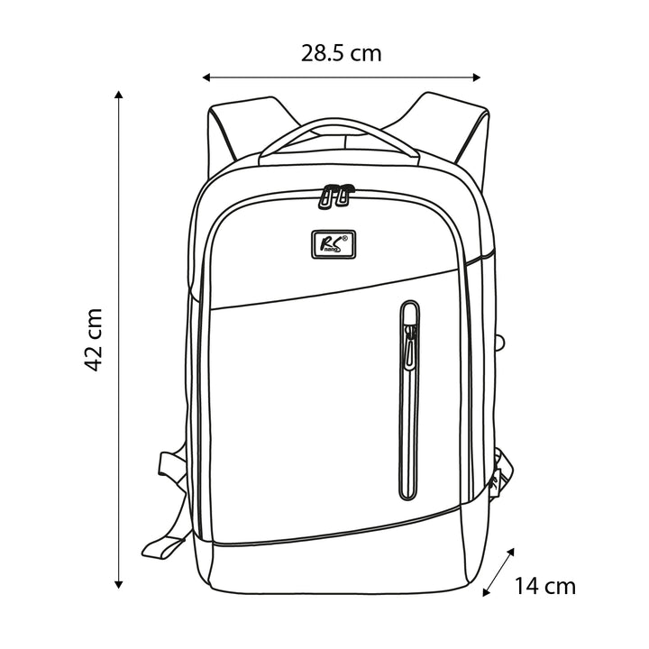 Plecak na laptopa NanoRS, 15,6", czarny, 42x28,5x14 , wodoodporny RS204 B
