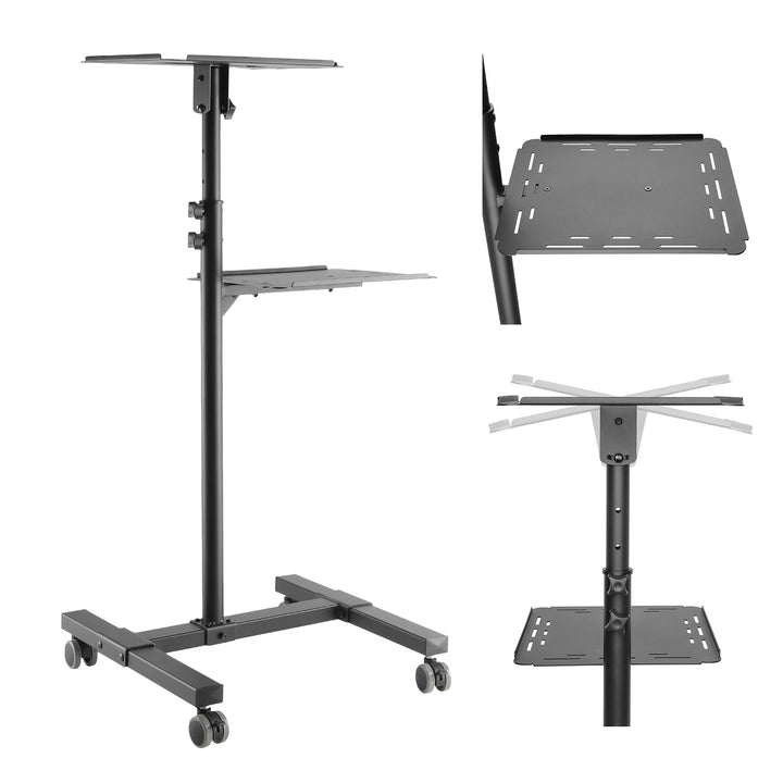 Stolik mobilny do projektora/laptopa Maclean regulowany, stalowy max.10kg, MC-207