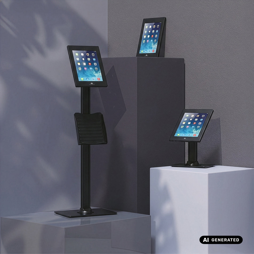 Uchwyt reklamowy do tabletu Maclean, z blokadą, 12.4"-13", iPad Air/ Pro, Samsung Tab S10+/S9+/S8+/S7+, 257x350x22mm, MC-950 B