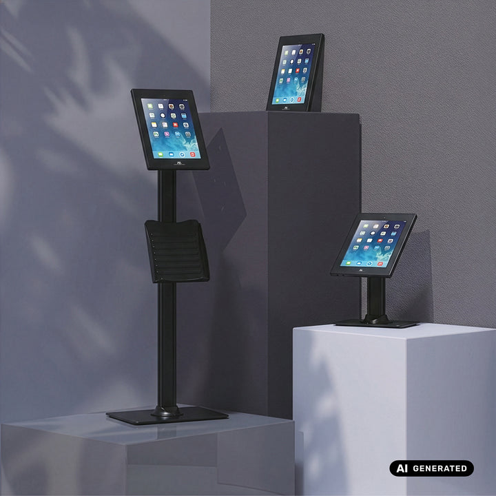 Uchwyt reklamowy do tabletu Maclean, z blokadą, 12.4"-13", iPad Air/ Pro, Samsung Tab S10+/S9+/S8+/S7+, 257x350x22mm, MC-950 B