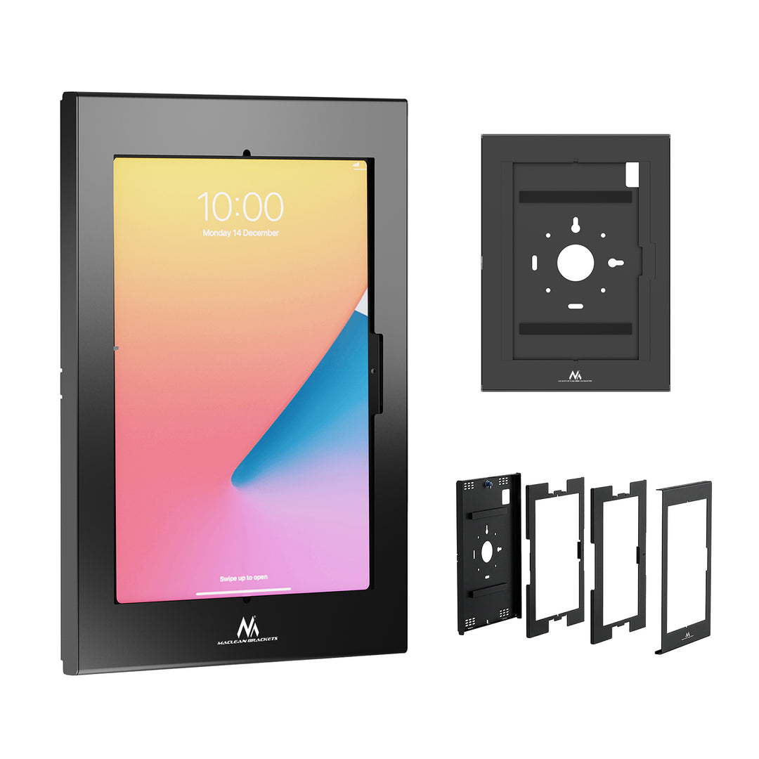 Uchwyt reklamowy do tabletu Maclean, z blokadą, 12.4"-13", iPad Air/ Pro, Samsung Tab S10+/S9+/S8+/S7+, 257x350x22mm, MC-950 B