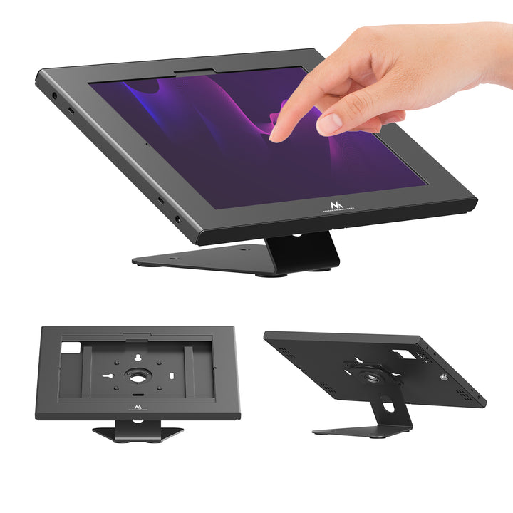 Uchwyt reklamowy do tabletu Maclean, z blokadą, 12.4"-13", iPad Air/ Pro, Samsung Tab S10+/S9+/S8+/S7+, 257x350x22mm, MC-956 B