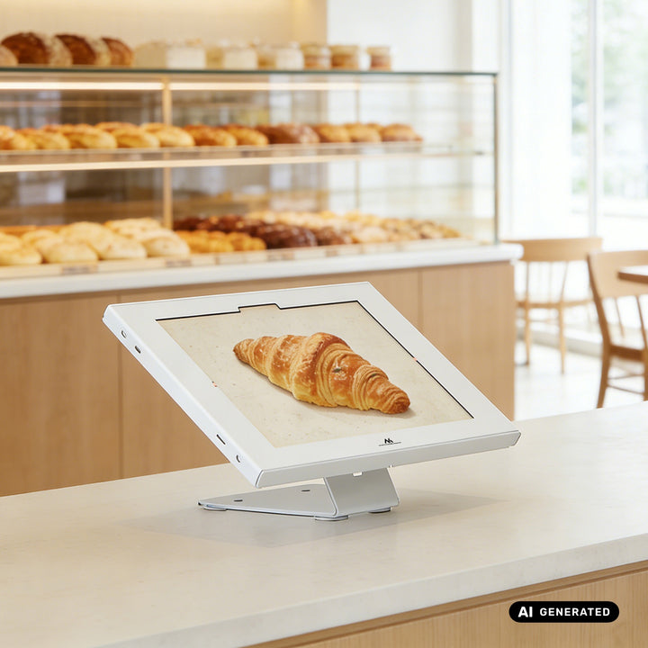 Uchwyt reklamowy do tabletu Maclean, z blokadą, 12.4"-13", iPad Air/ Pro, Samsung Tab S10+/S9+/S8+/S7+, 257x350x22mm, MC-956 W