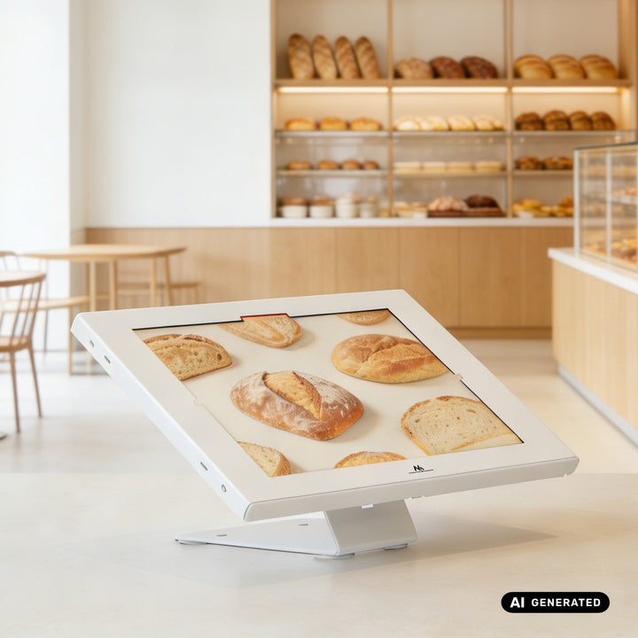 Uchwyt reklamowy do tabletu Maclean, z blokadą, 12.4"-13", iPad Air/ Pro, Samsung Tab S10+/S9+/S8+/S7+, 257x350x22mm, MC-956 W