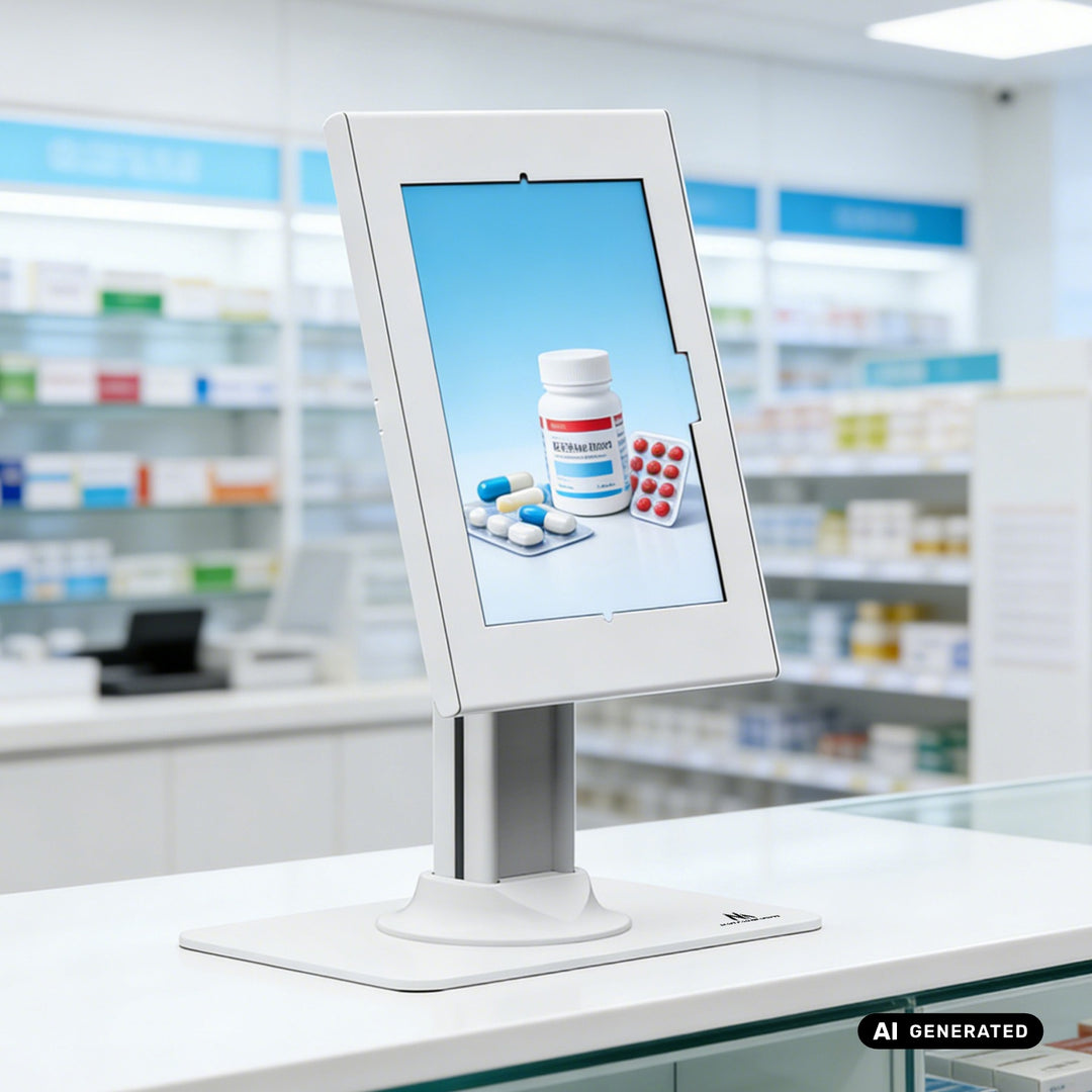 Uchwyt reklamowy do tabletu Maclean, z blokadą, 10.9"-11", iPad Air/ Pro, Samsung Tab A&S Series, 220x323x22mm, MC-959 W