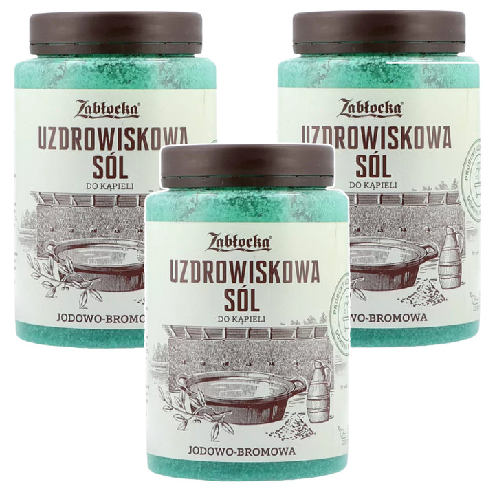 Sól uzdrowiskowa Zabłocka, jodowo-bromowa, do kąpieli, 1,2kg - 3 sztuki