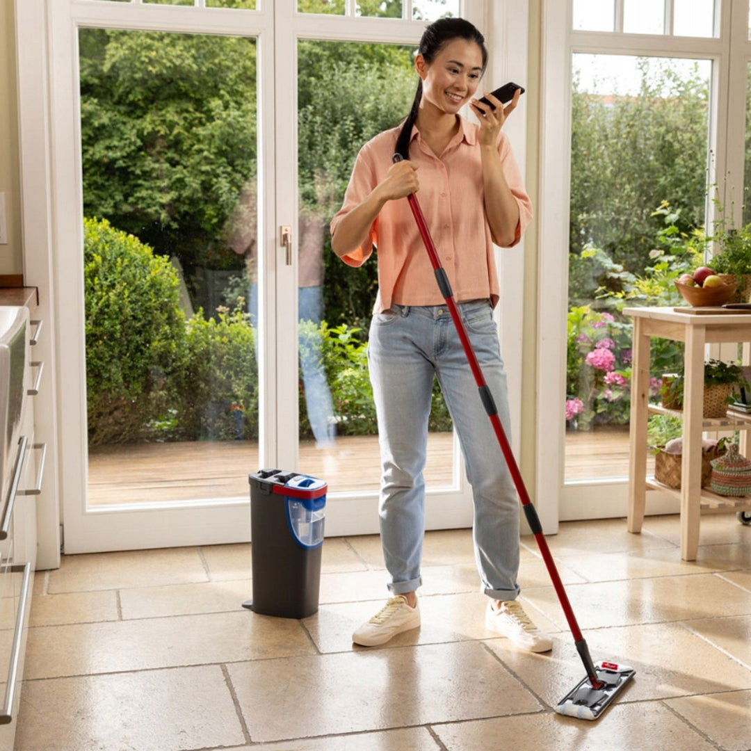 Mop płaski Vileda H2prO, 100% separacji wody czystej od brudnej, dwa zbiorniki, 2 nakładki z mikrofibry, końcówka 360°, 175774